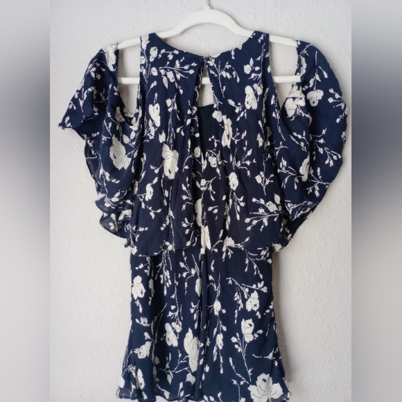 Polo by Ralph Lauren Black and White Flutter Sleeve Blouse Size 14 - Picture 5 of 8